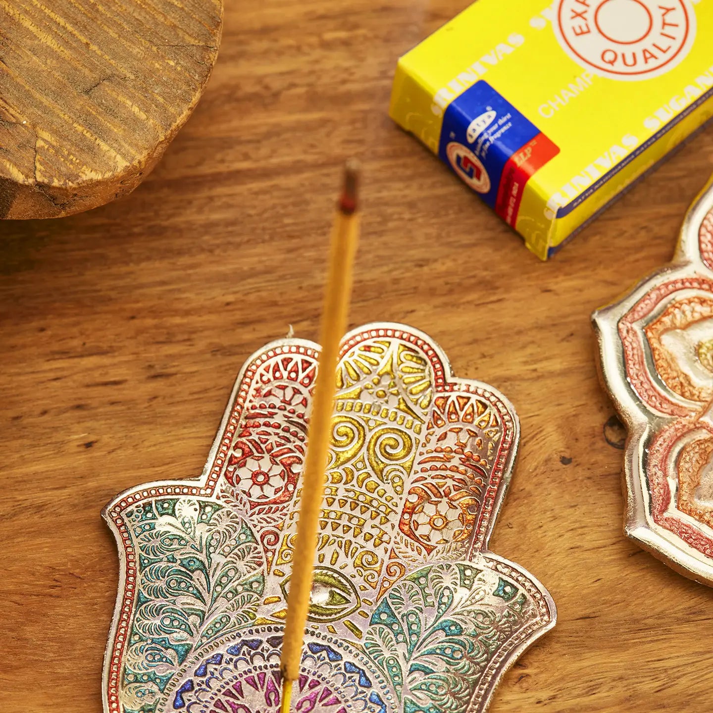 Rainbow Hamsa Incense Holder
