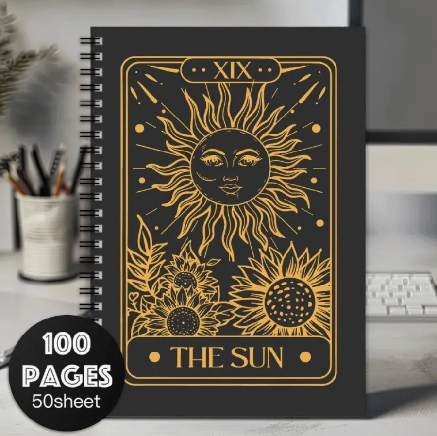 The Sun Card Spiral Notebook