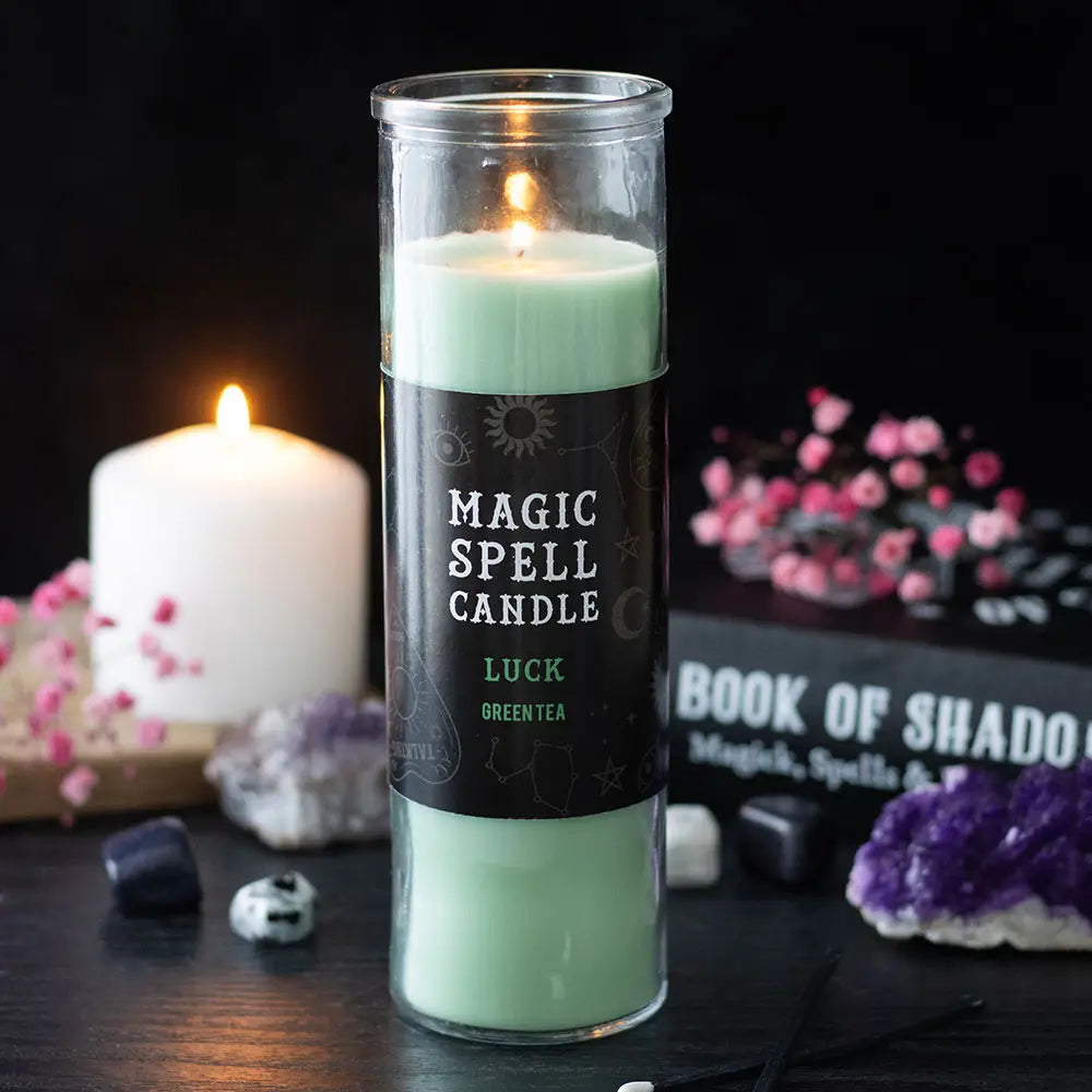 Good Luck Green Tea Magic Spell Tube Candle