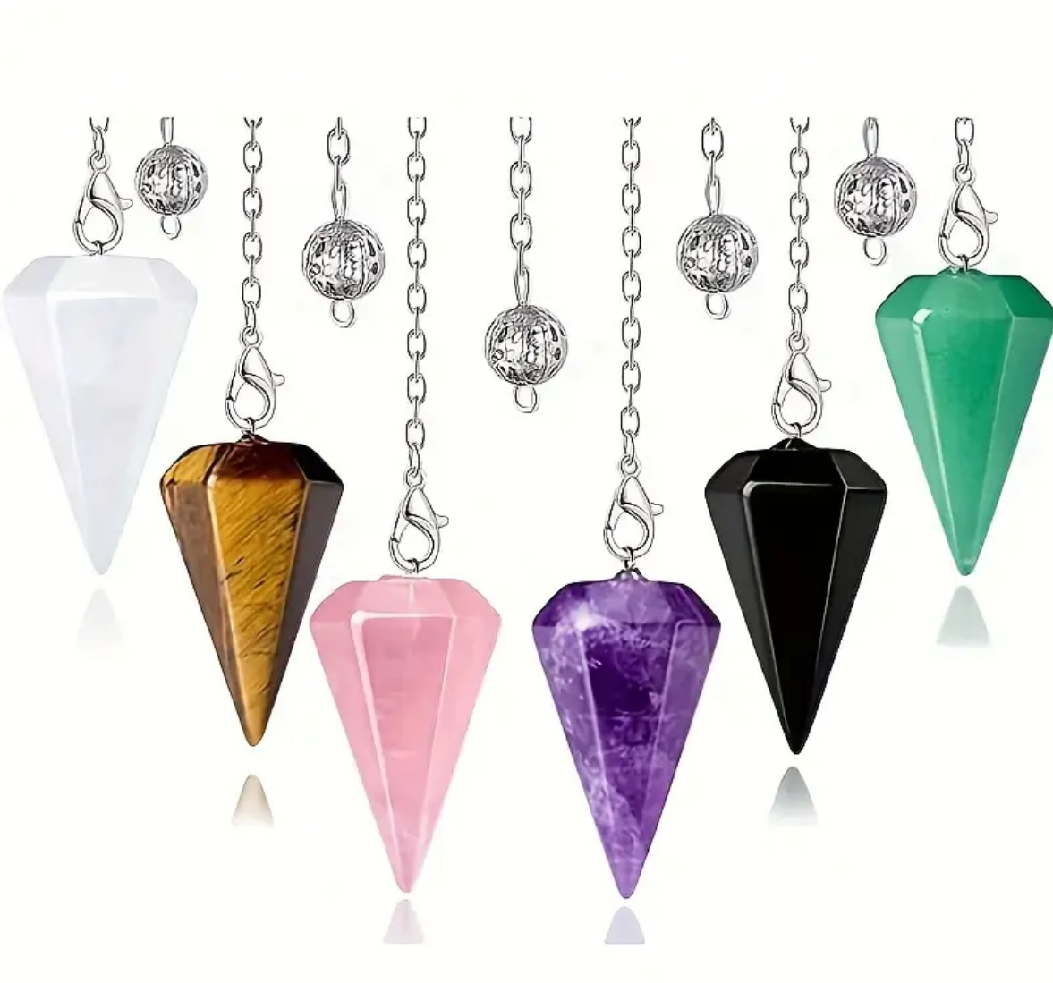 The Oracle's Arsenal Crystal Pendulum Collection - Pack of 6