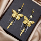 The Midnight Moth & Blade Earrings