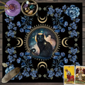 Midnight Familiar Celestial Cat Altar Cloth