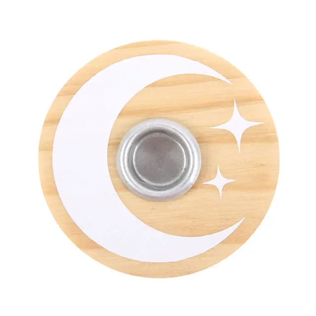 Wooden Mystical Moon Spell Candle Holder