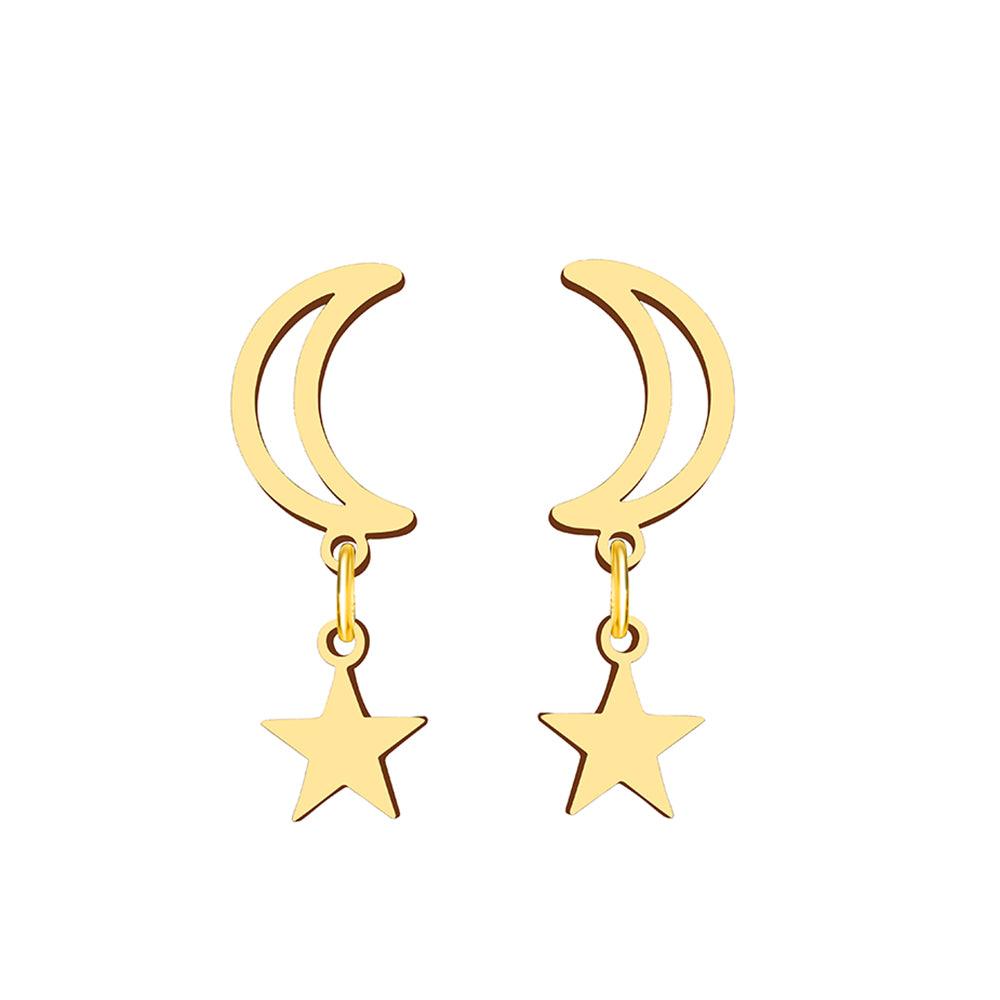 Moon & Star Drop Earrings