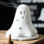 Ceramic Halloween Ghost Tealight and Incense Cone Holder