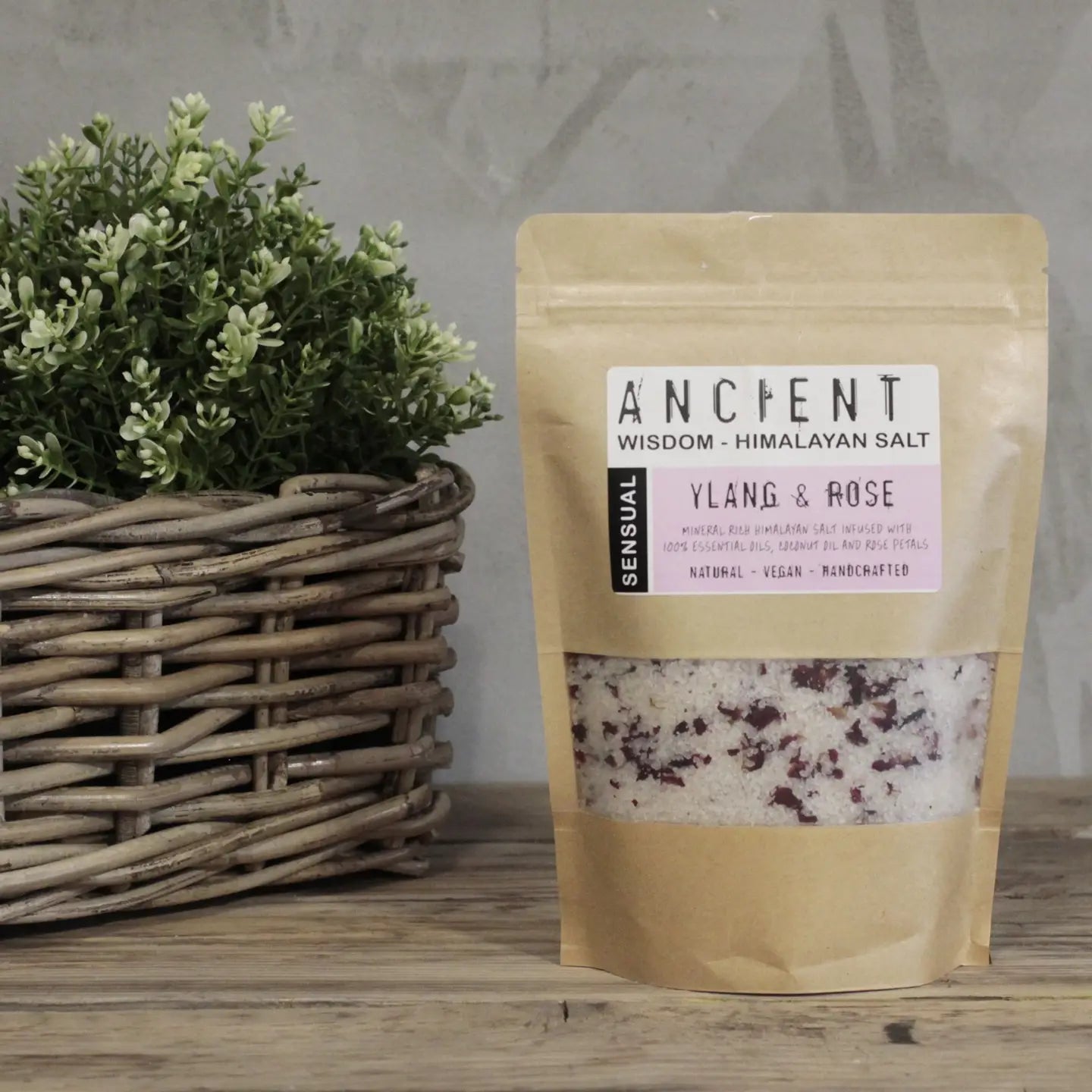 Himalayan Bath Salt Blend 500g -Sensual Ylang Ylang & Rose (500g)