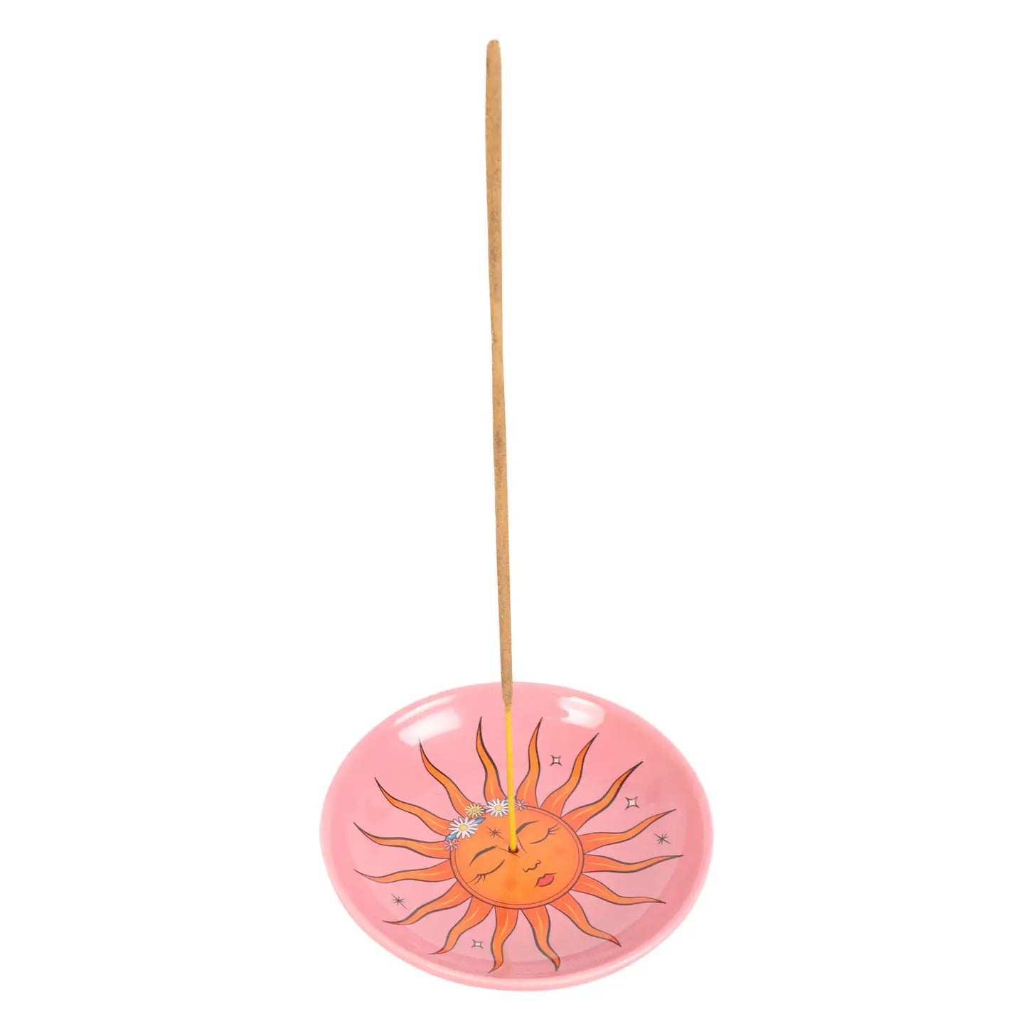 The Pink Sun Ceramic Incense Holder Plate