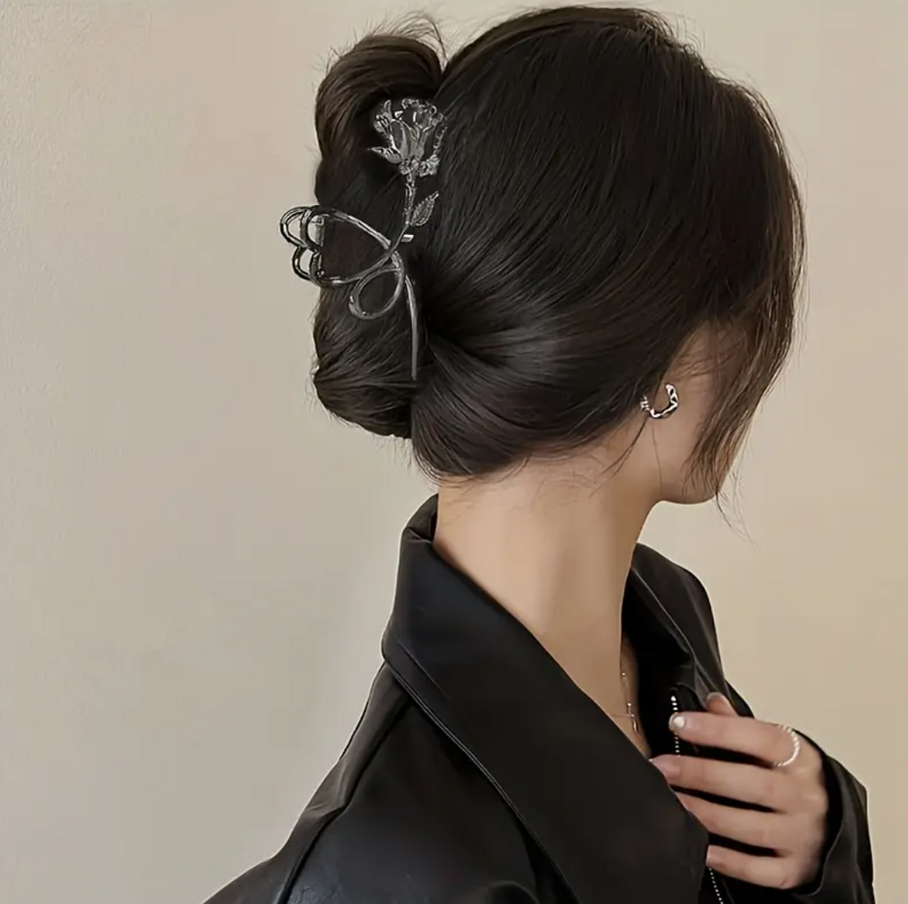 Metal Rose Hair Claw Clip