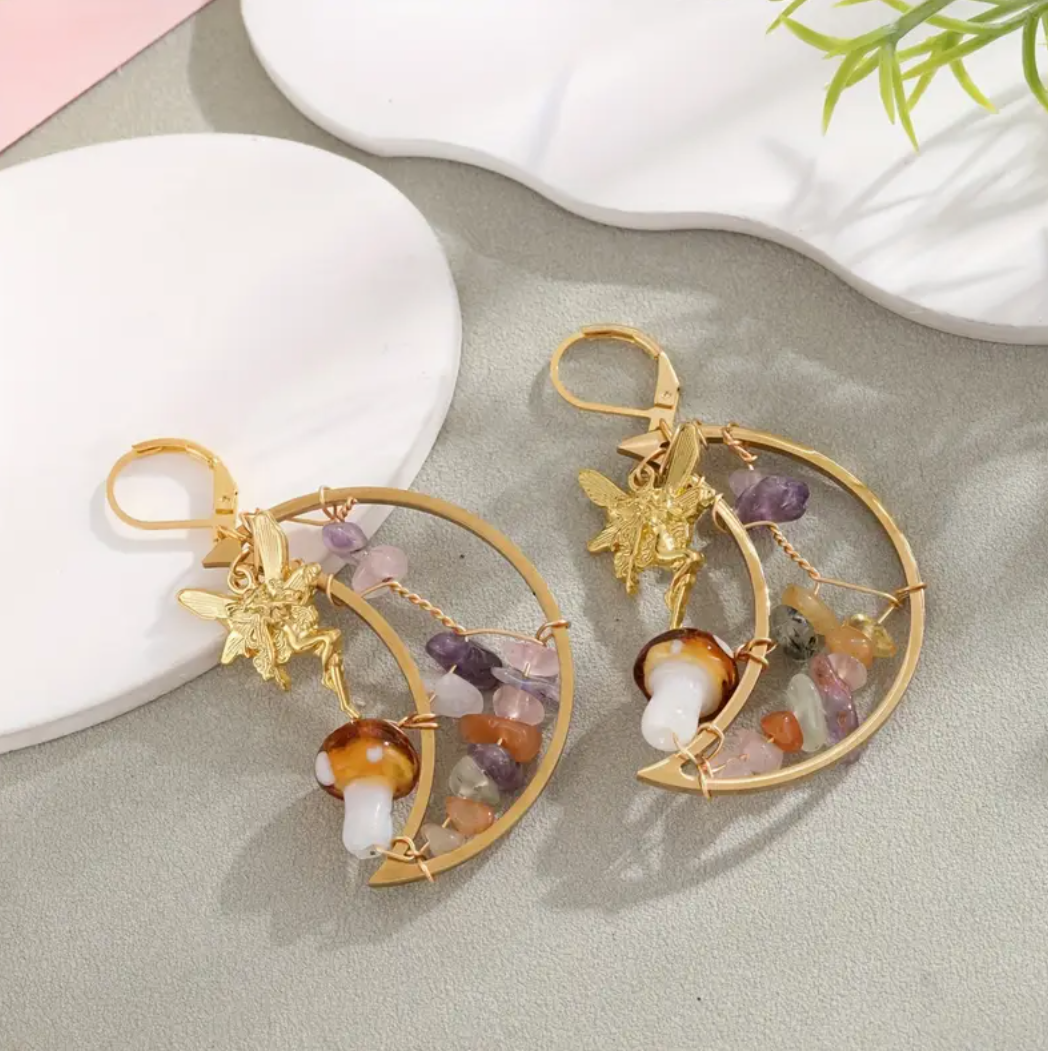 The Moon Fairy Crystal Earrings