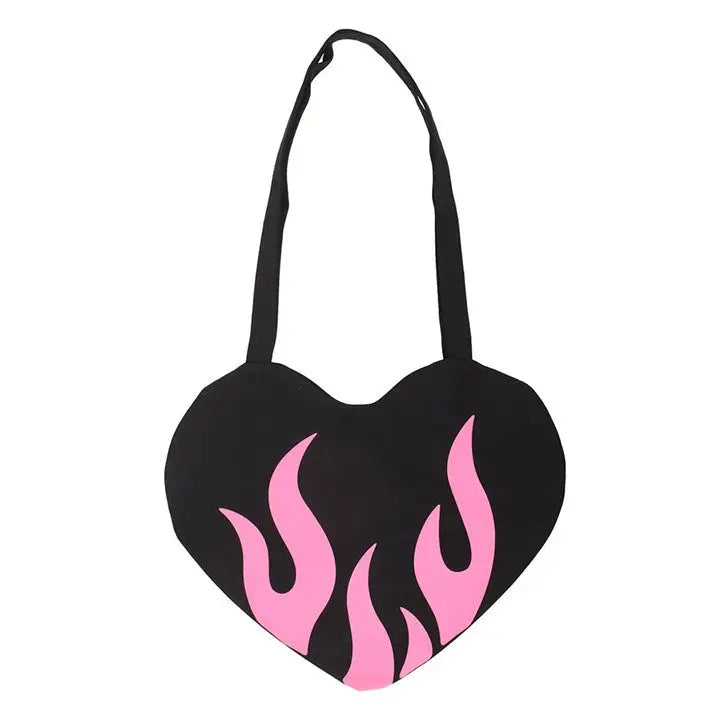Burning Heart Satin Tote Bag