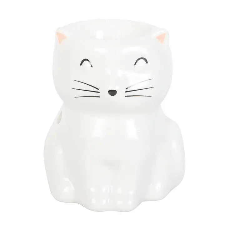 White Happy Cat Oil Burner