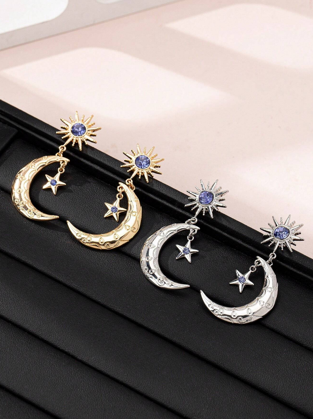 The Astral Luminary Sun, Moon & Star Earrings