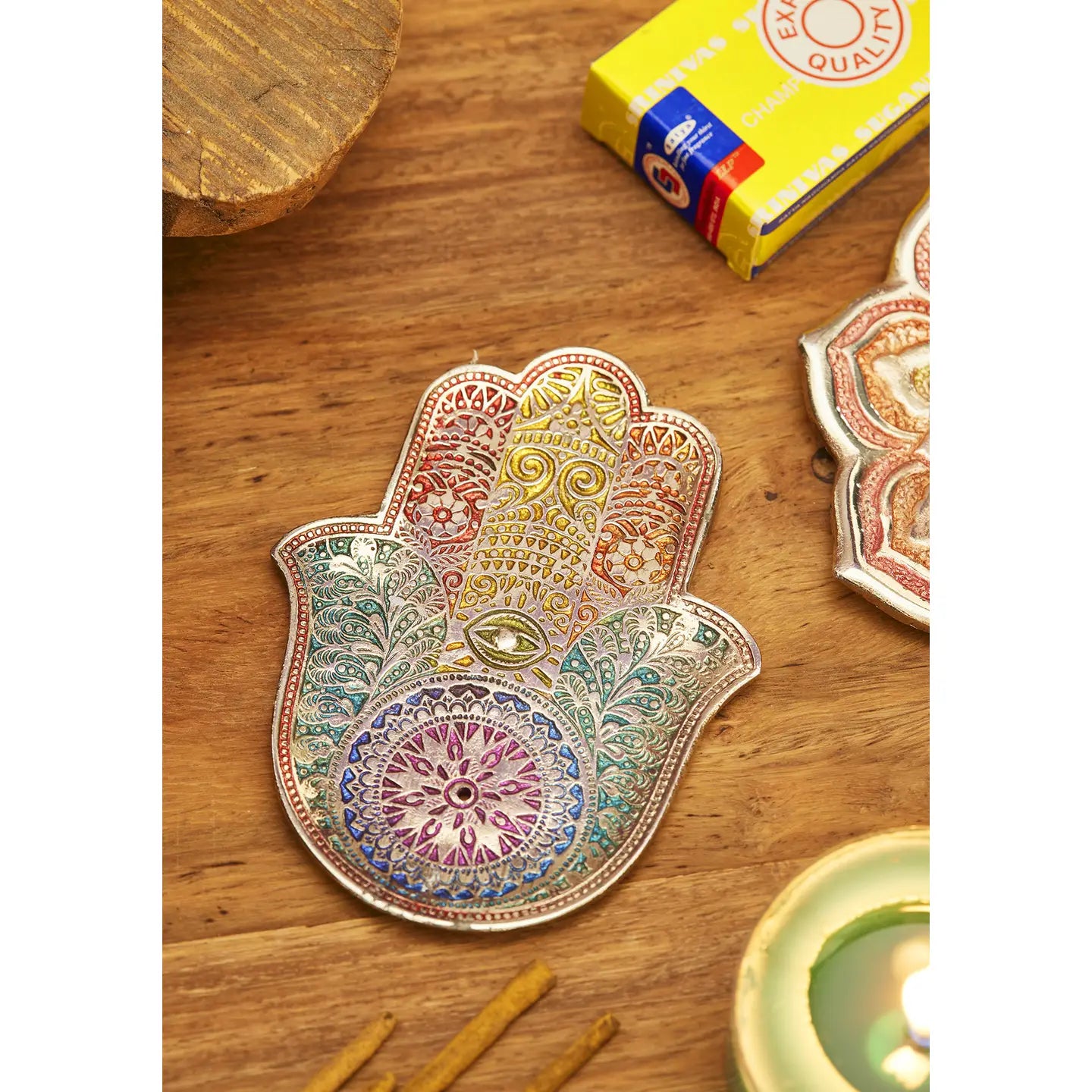 Rainbow Hamsa Incense Holder