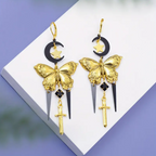 The Midnight Moth & Blade Earrings