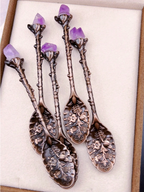 The Spellmaker’s Spoons – Raw Crystal Handle Set