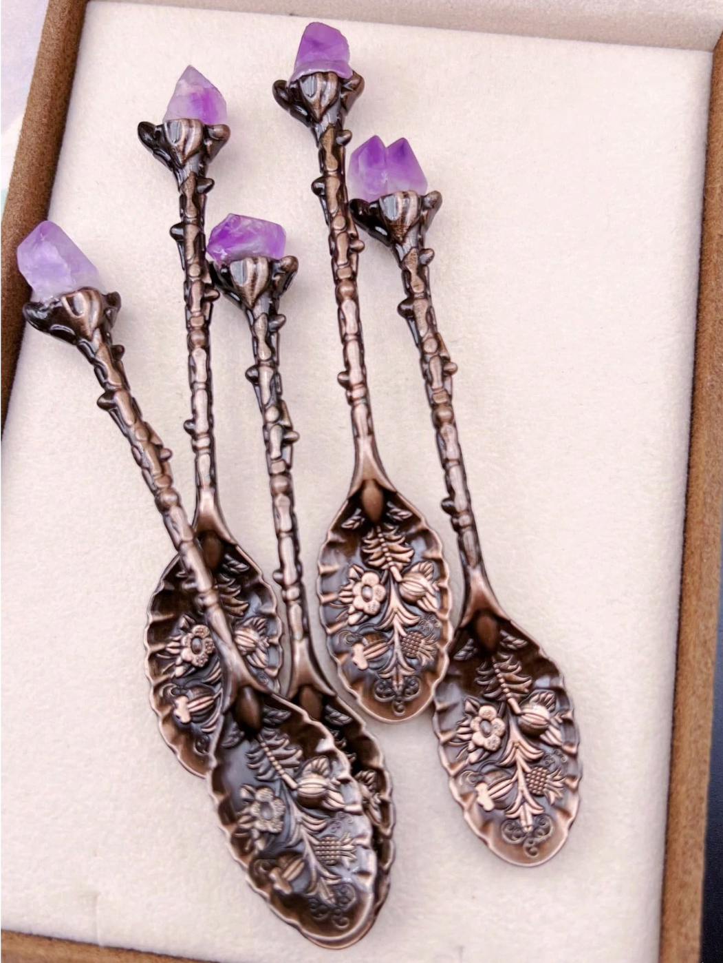 The Spellmaker’s Spoons – Raw Crystal Handle Set
