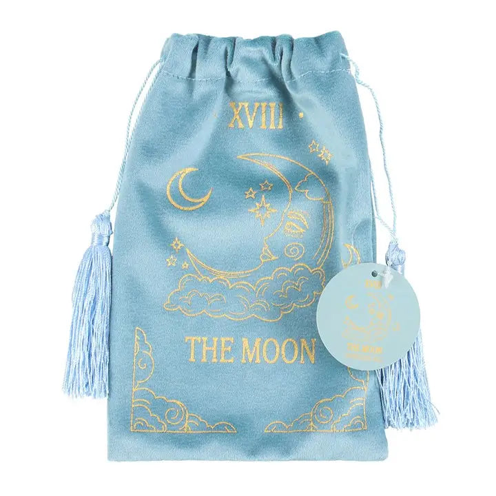 The Moon Vintage Tarot Card Velvet Drawstring Bag