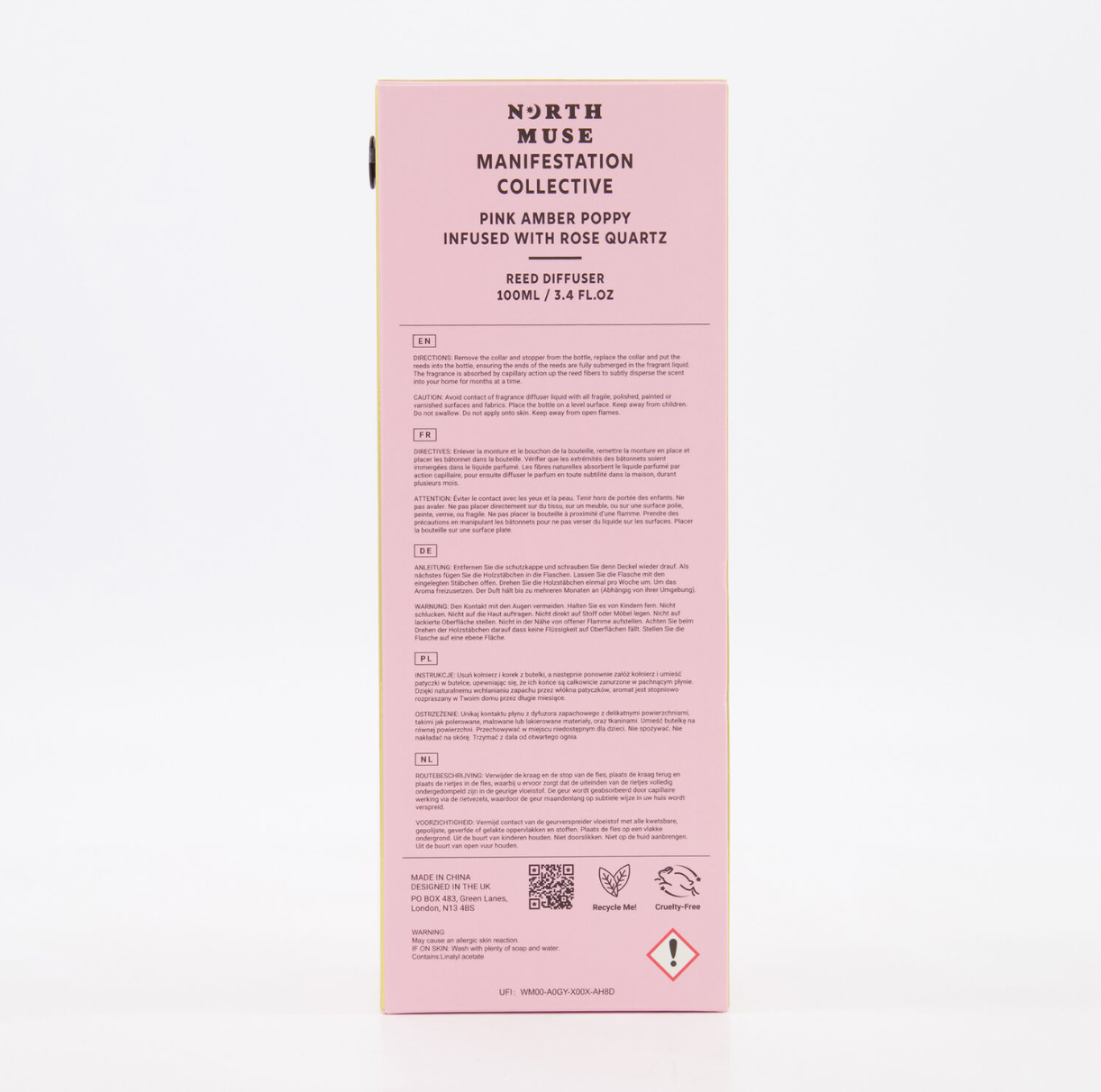 Pink Amber Poppy Rose Quartz Infused Diffuser 100ml