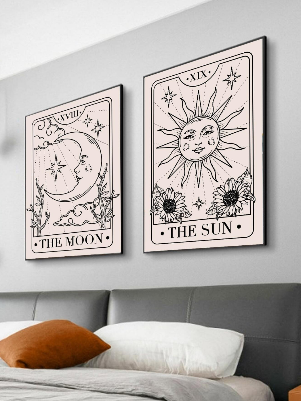 Major Arcana Wall Art – The Sun & The Moon Set