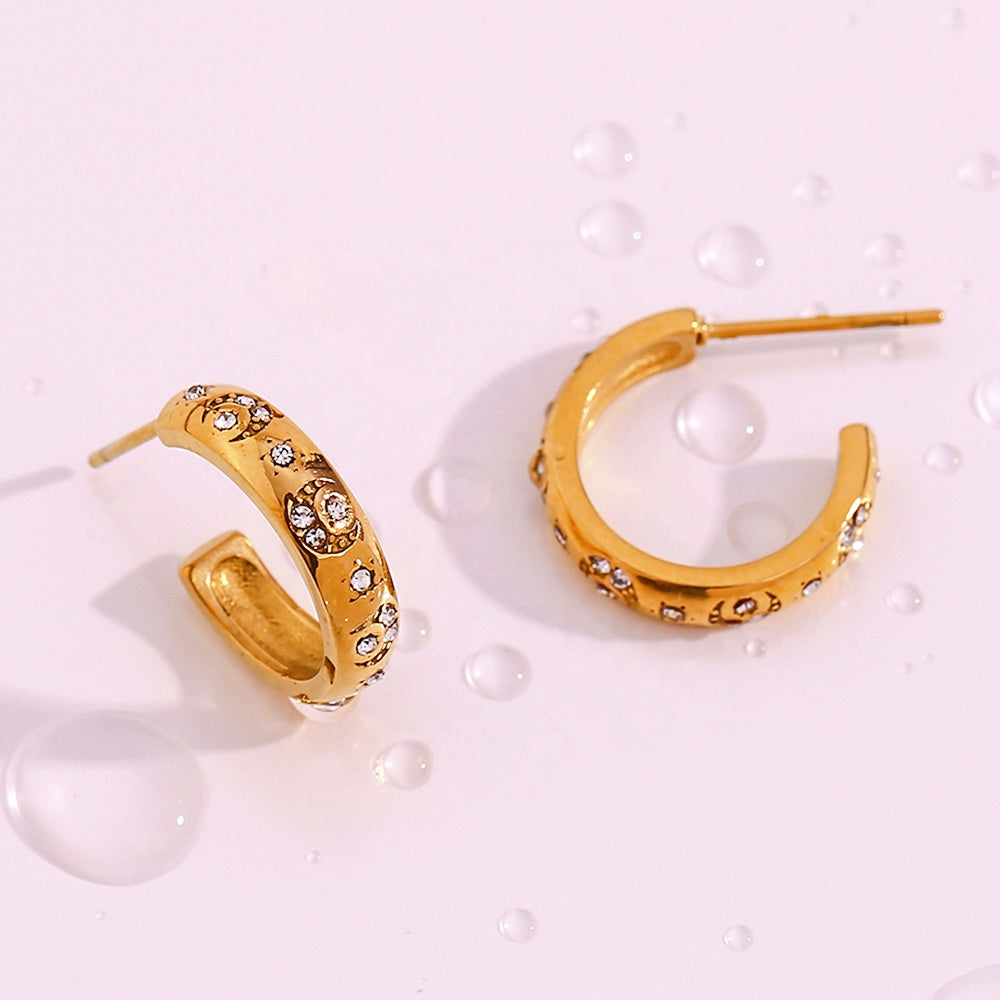 Alameda Diamond Moon & Sun Earrings