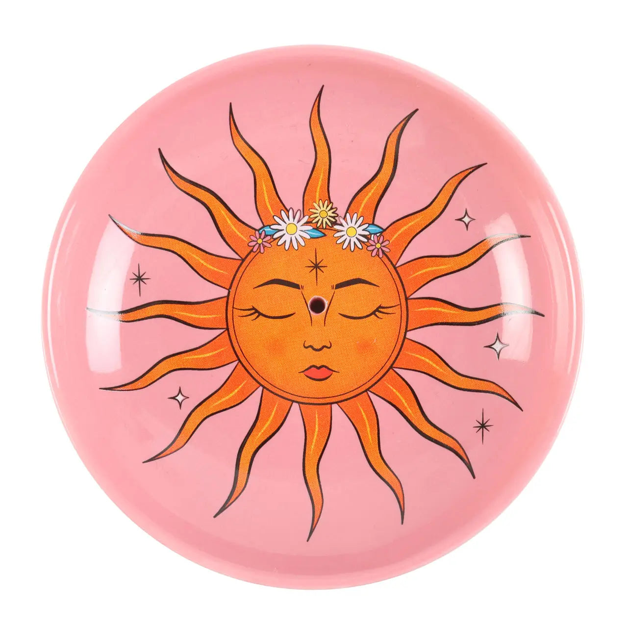 The Pink Sun Ceramic Incense Holder Plate
