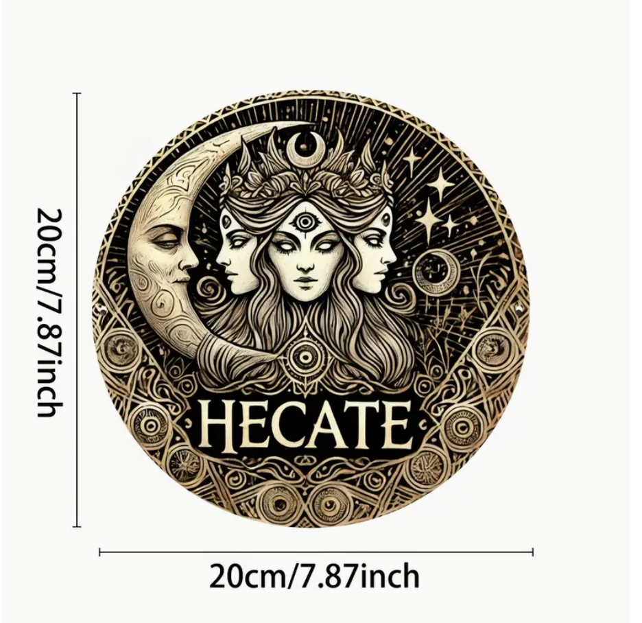 Hecate Triple Moon Goddess Metal Wall Art