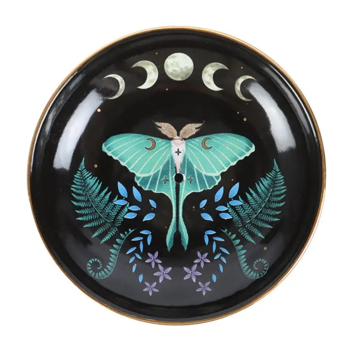 Hera Luna Moth Ceramic Incense Holder Plate