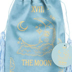 The Moon Vintage Tarot Card Velvet Drawstring Bag