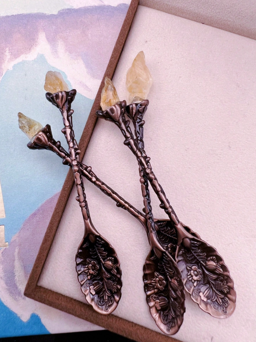 The Spellmaker’s Spoons – Raw Crystal Handle Set