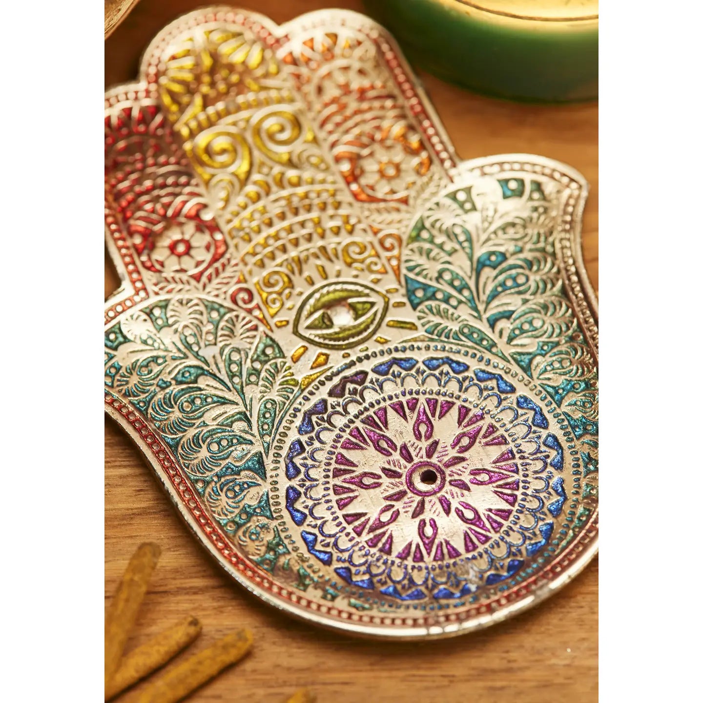 Rainbow Hamsa Incense Holder