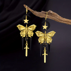 The Midnight Moth & Blade Earrings