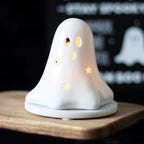 Ceramic Halloween Ghost Tealight and Incense Cone Holder