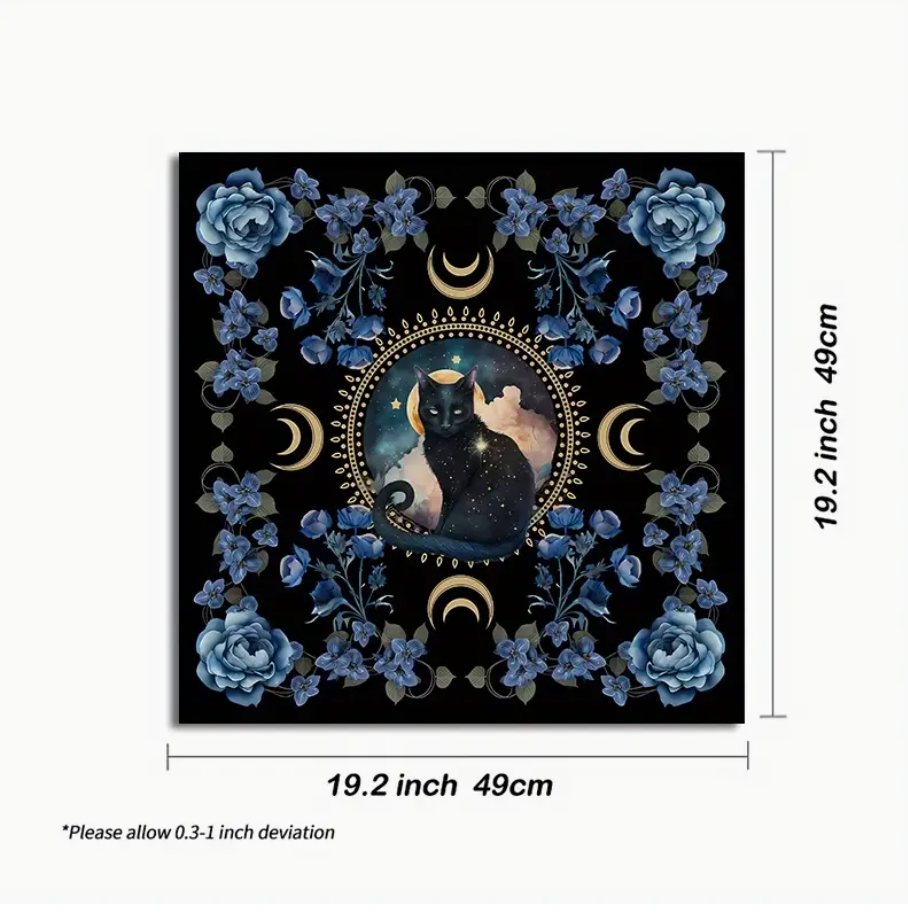 Midnight Familiar Celestial Cat Altar Cloth