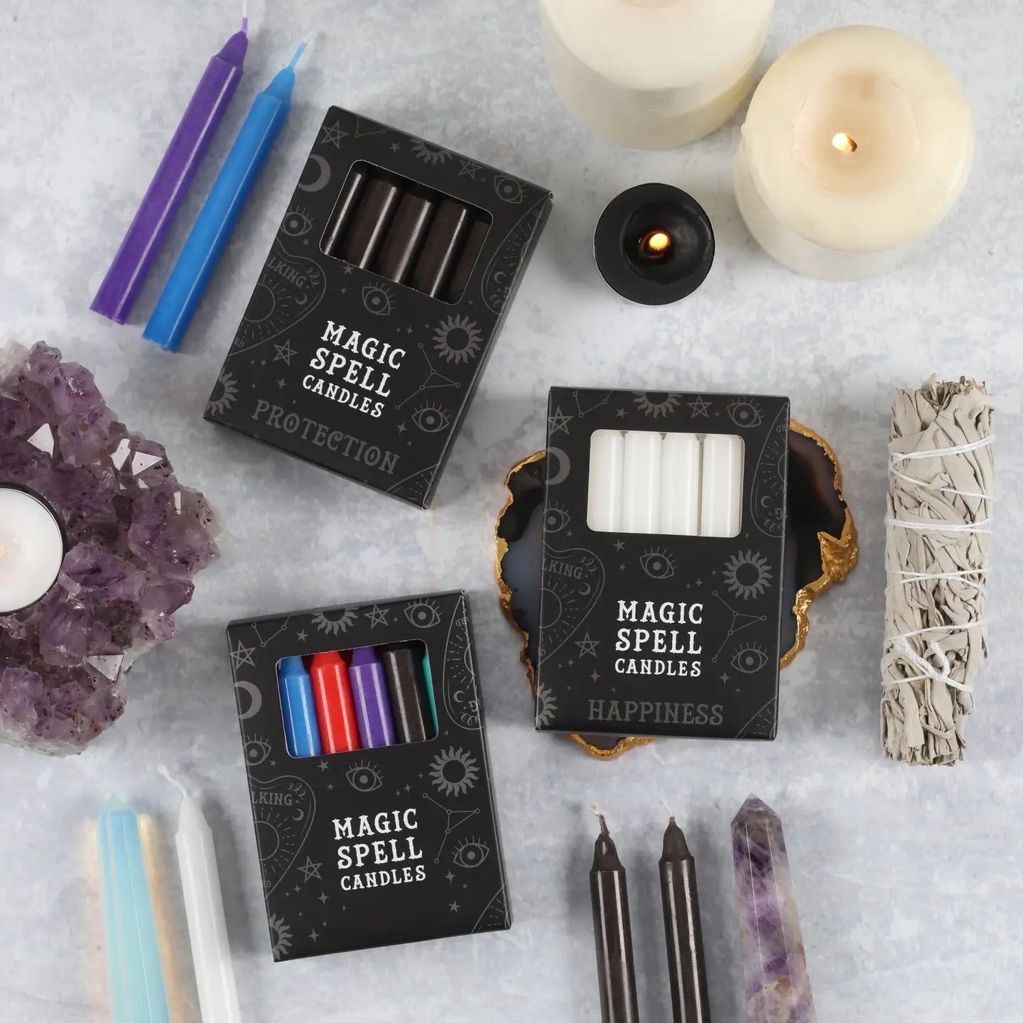 Set of 12 Small Mixed Magic Spell Candles