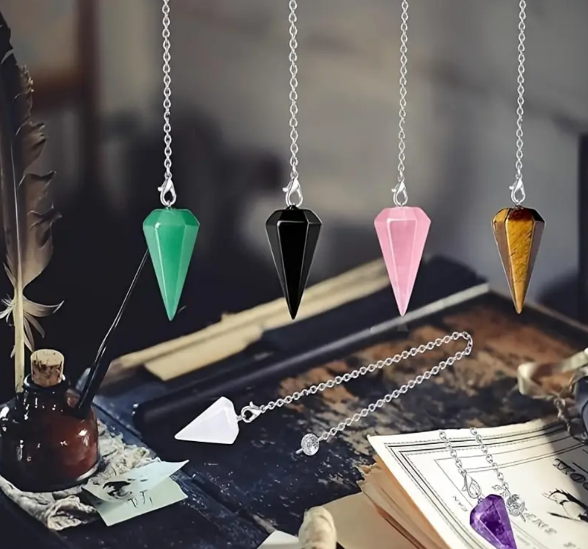 The Oracle's Arsenal Crystal Pendulum Collection - Pack of 6