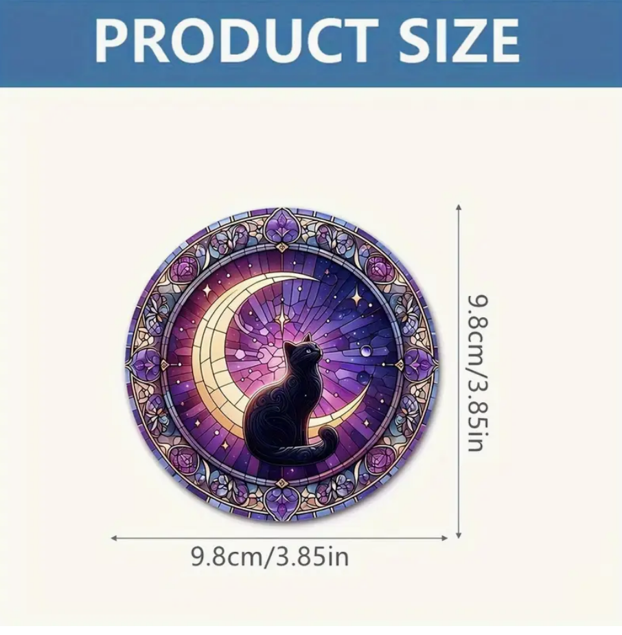 Feline Mystique Celestial Cat Coaster Set
