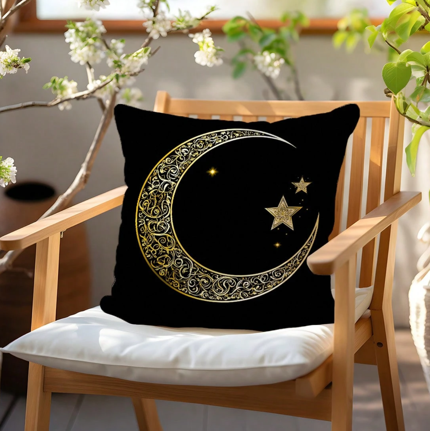 The Gilded Moon & Stars Cushion Cover