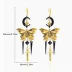 The Midnight Moth & Blade Earrings