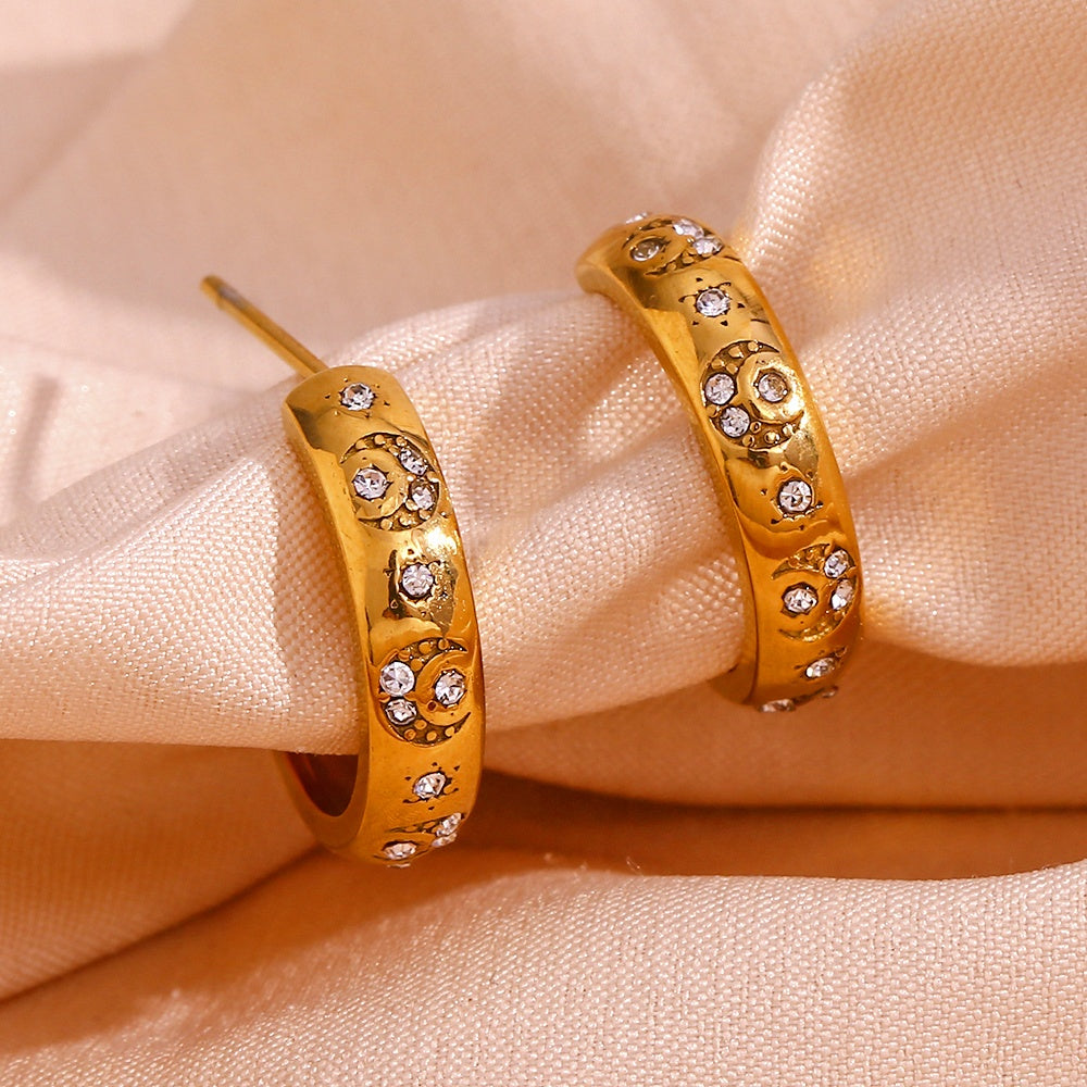 Alameda Diamond Moon & Sun Earrings