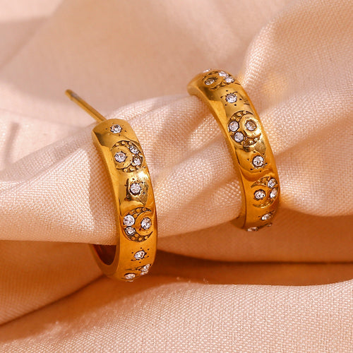 Alameda Diamond Moon & Sun Earrings