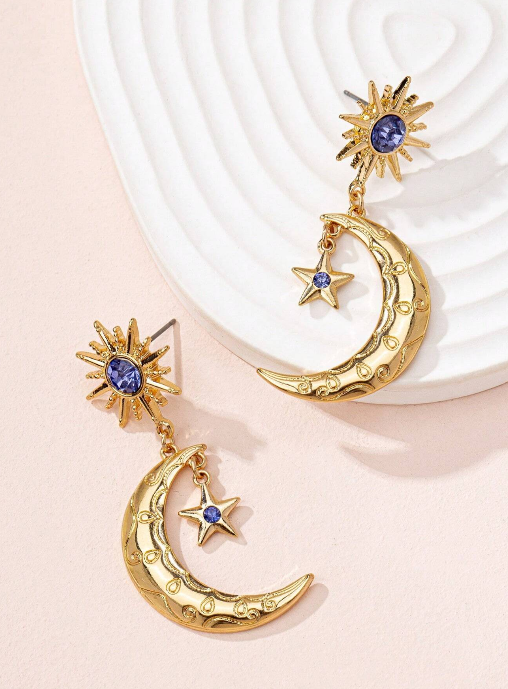 The Astral Luminary Sun, Moon & Star Earrings