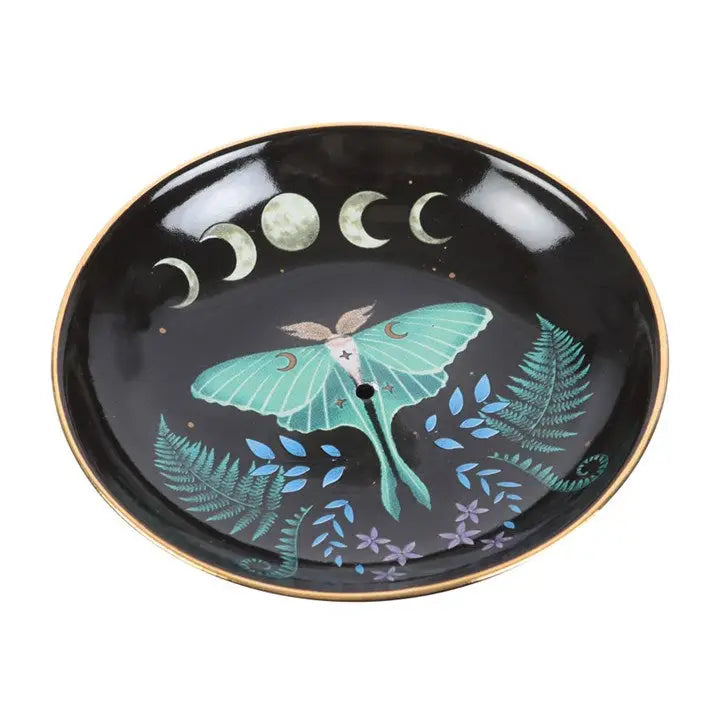 Hera Luna Moth Ceramic Incense Holder Plate