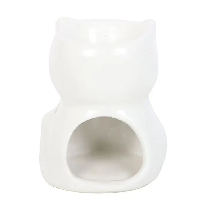 White Happy Cat Oil Burner