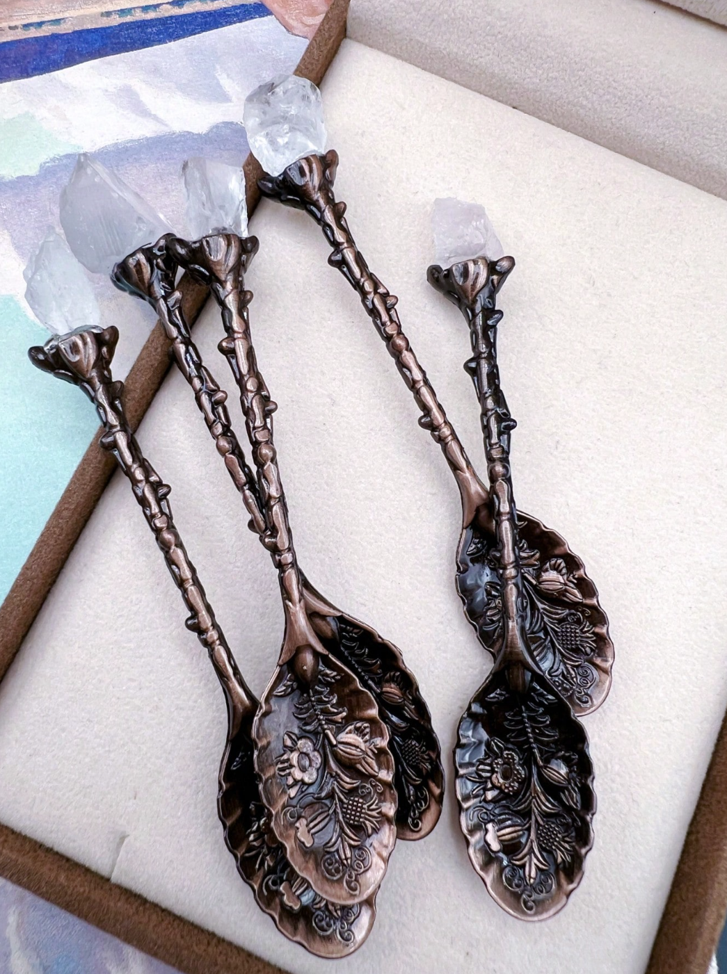 The Spellmaker’s Spoons – Raw Crystal Handle Set