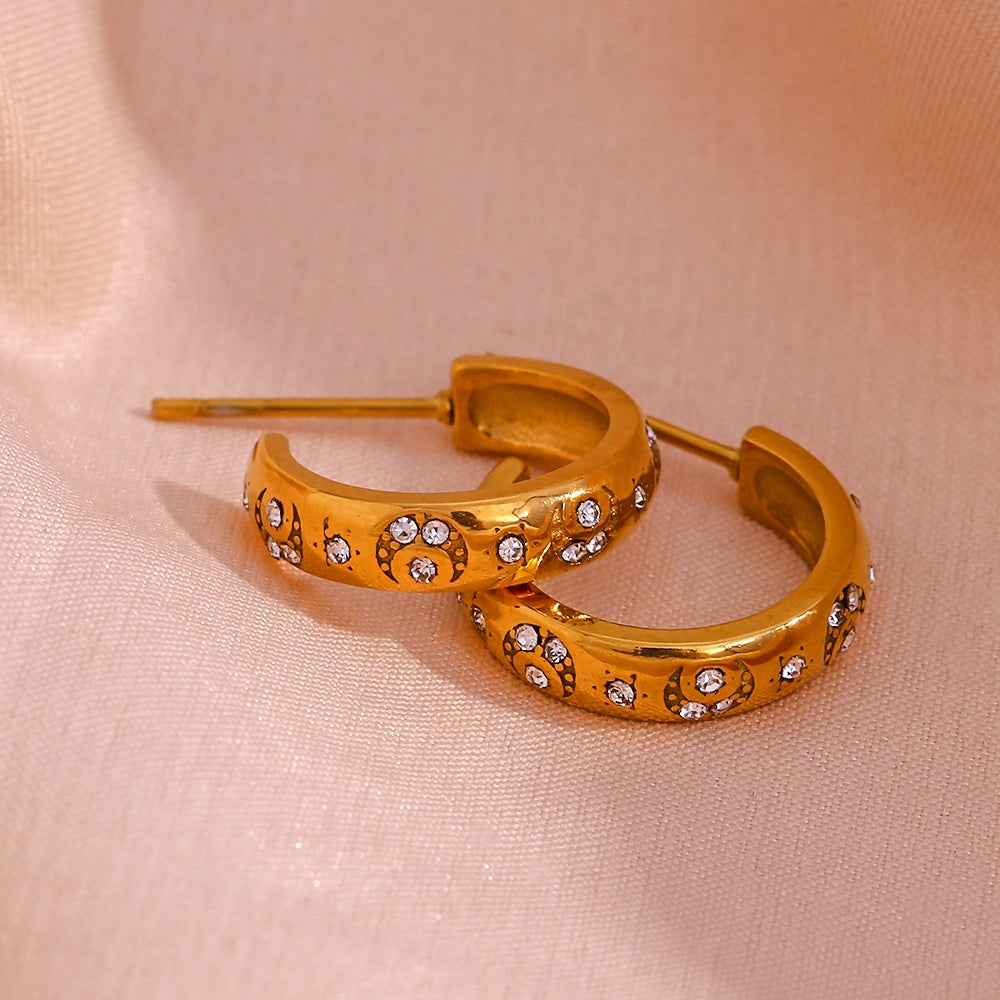 Alameda Diamond Moon & Sun Earrings