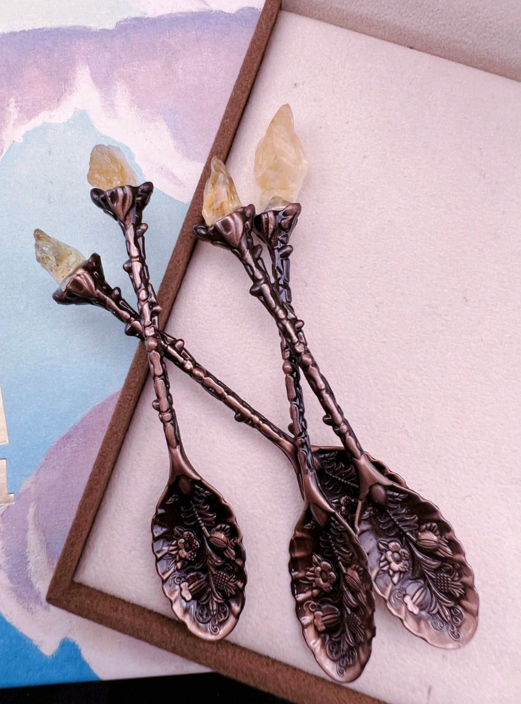The Spellmaker’s Spoons – Raw Crystal Handle Set