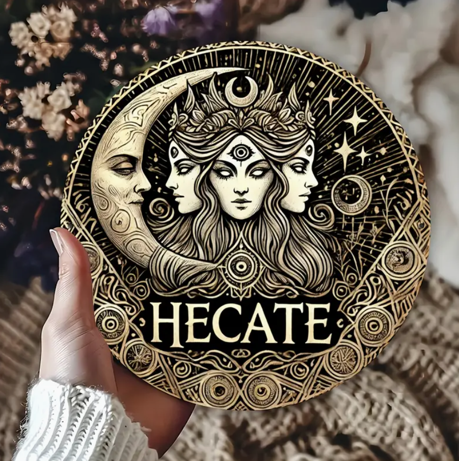 Hecate Triple Moon Goddess Metal Wall Art