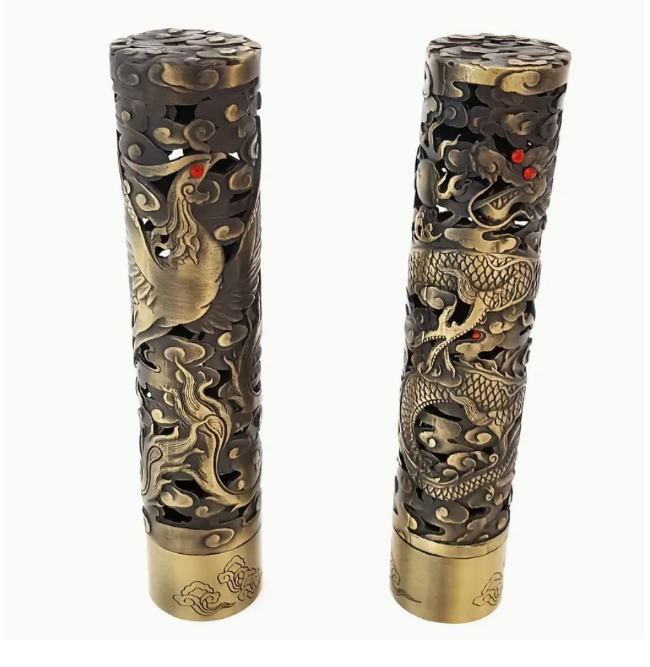 Mythic Guardian Hollow Bronze Incense Tube Holders
