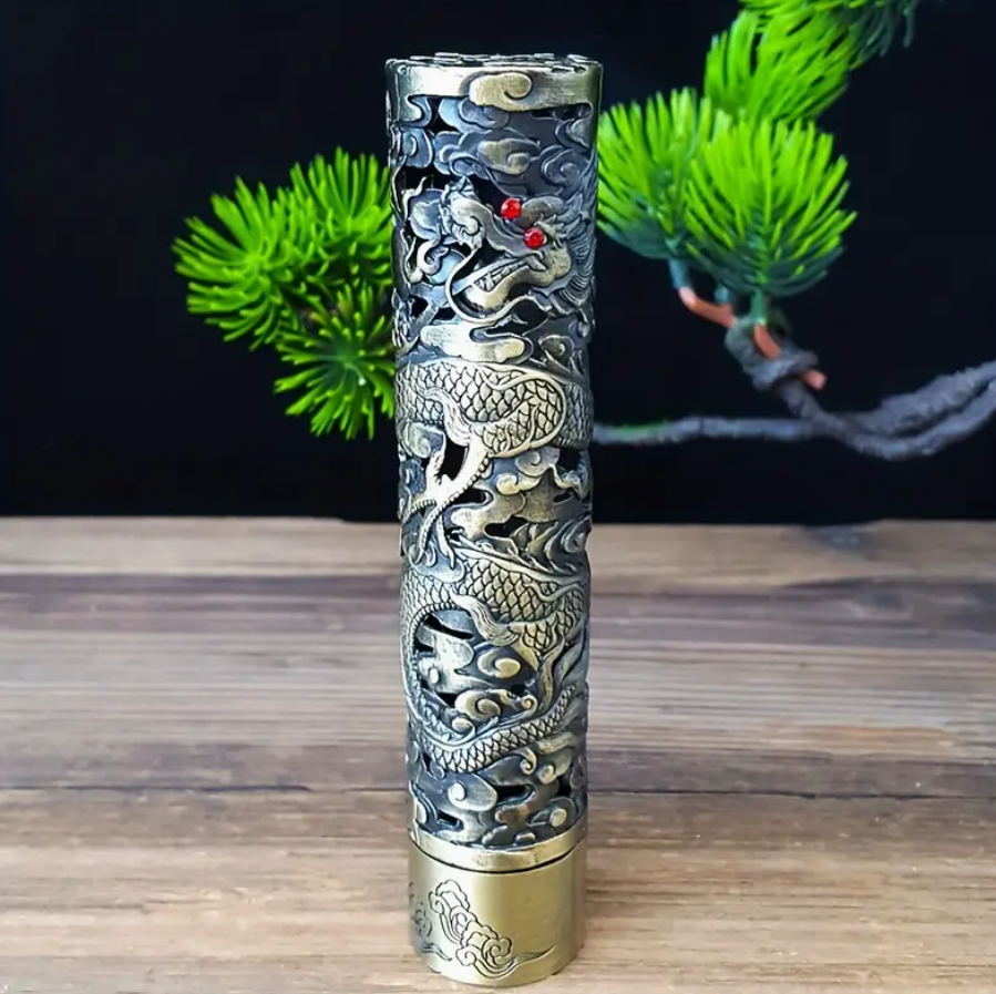 Mythic Guardian Hollow Bronze Incense Tube Holders
