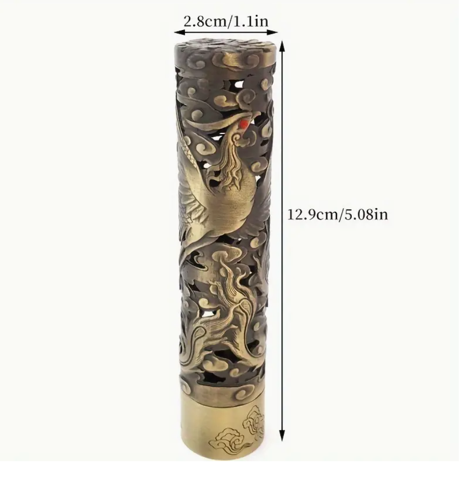 Mythic Guardian Hollow Bronze Incense Tube Holders